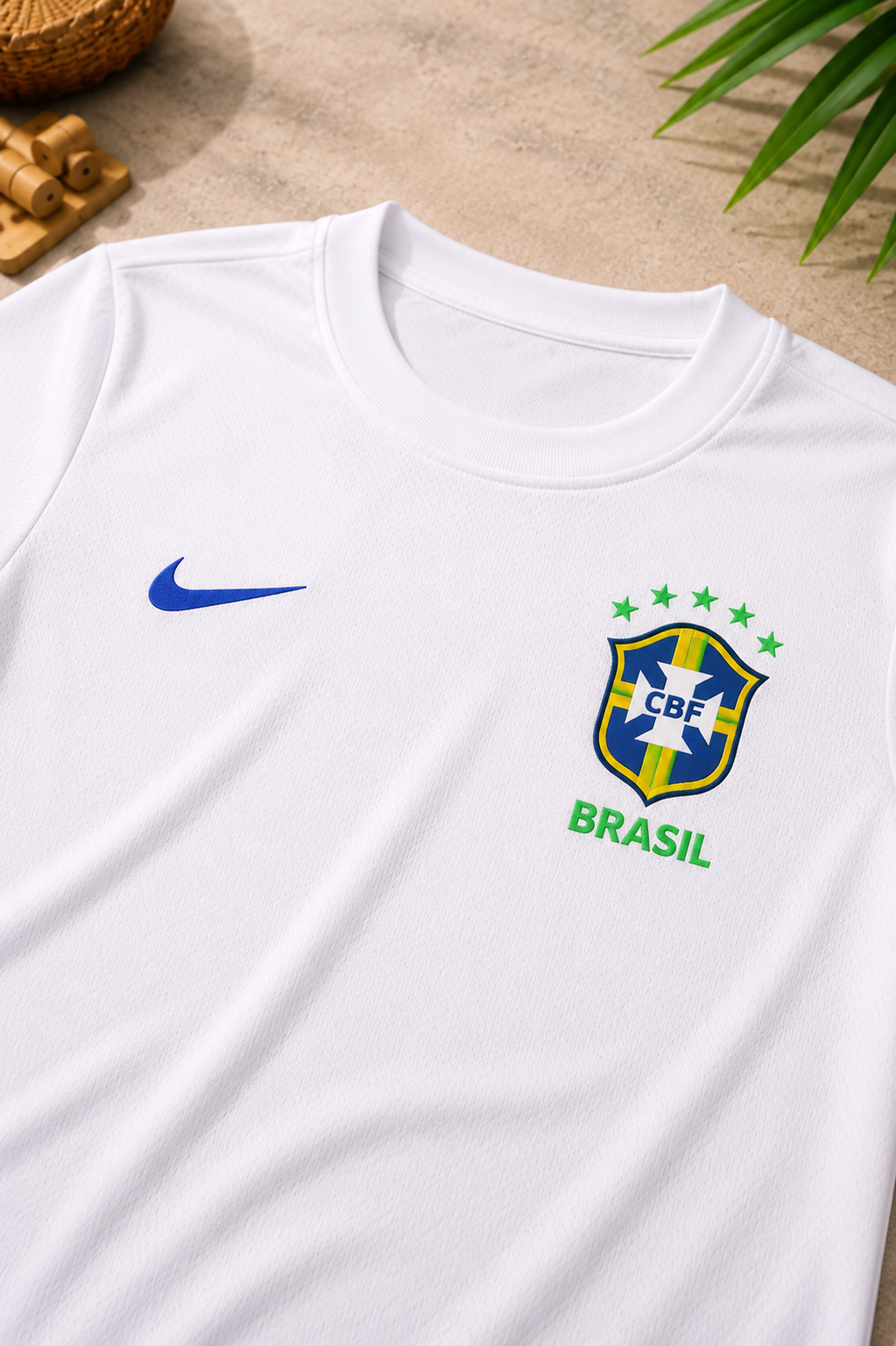 Camiseta Infantil Brasil Branca Estilo Seleção