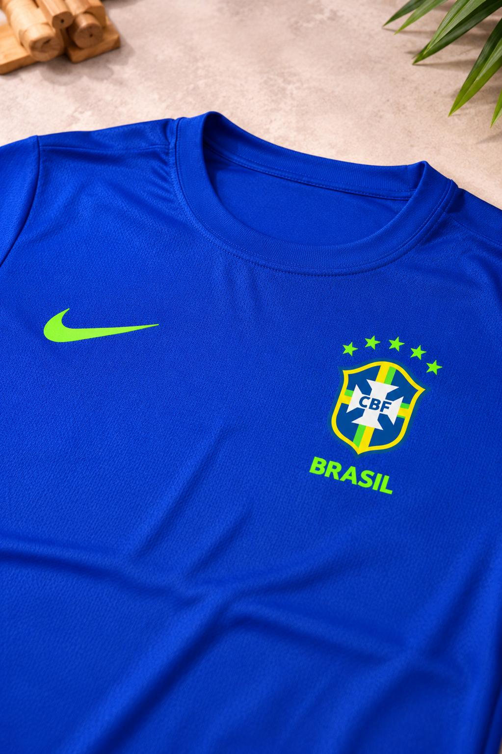 Camiseta Infantil Brasil Azul Estilo Seleção