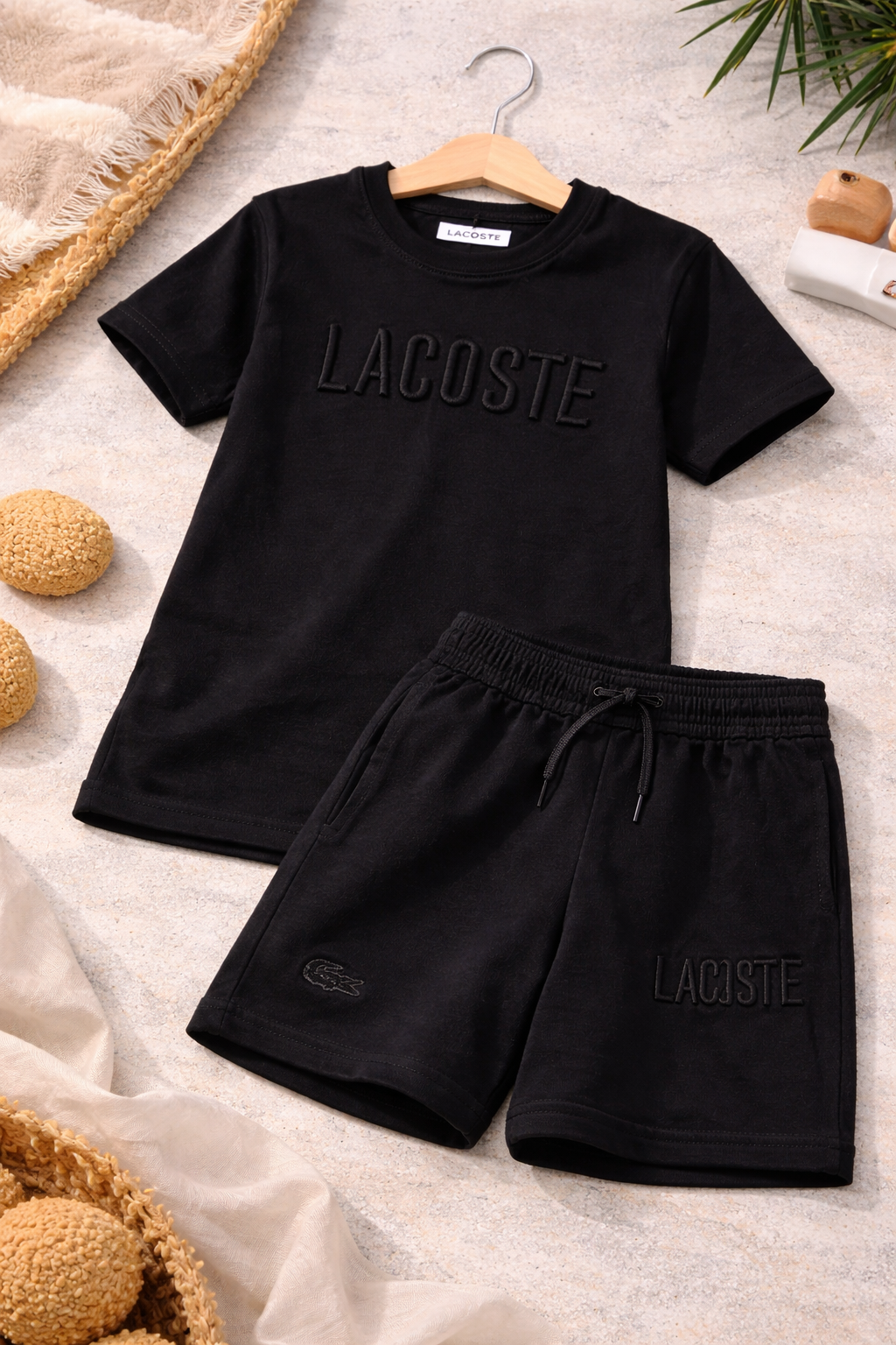 Conjunto Infantil Preto Premium – Camiseta + Bermuda