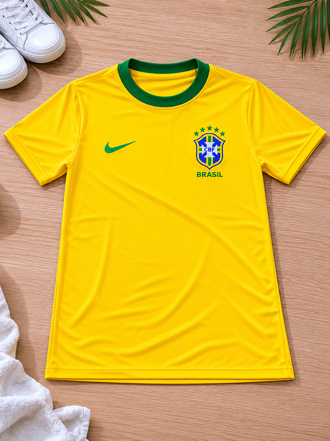 Camiseta Infantil Brasil Amarela Estilo Seleção