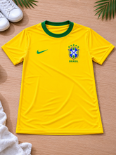 Camiseta Infantil Brasil Amarela Estilo Seleção