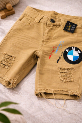 Bermuda Jeans Infantil Destroyed Caramelo