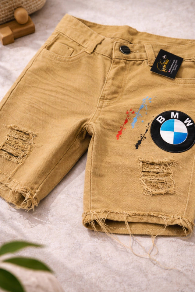 Bermuda Jeans Infantil Destroyed Caramelo